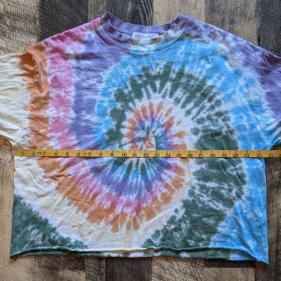 Daydreamer Spiral Tie Dye Crop Top Sweatshirt - Picture 7 of 7